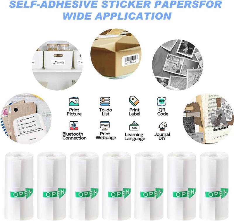 YSYONM Mini Printer Sticker Paper, 57mm x 3m, 10 Rolls, 3000 Sheets, White, Smooth, Recyclable - Image 5